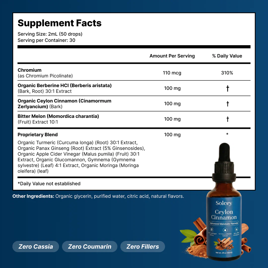 Solcey Ceylon Cinnamon Advanced Metabolic Formula