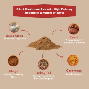 Earth's Mushrooms 5 Mushroom Power Extract Powder
