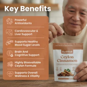 HerbWell Ceylon Cinnamon 7200mg Equivalent with MCT Oil