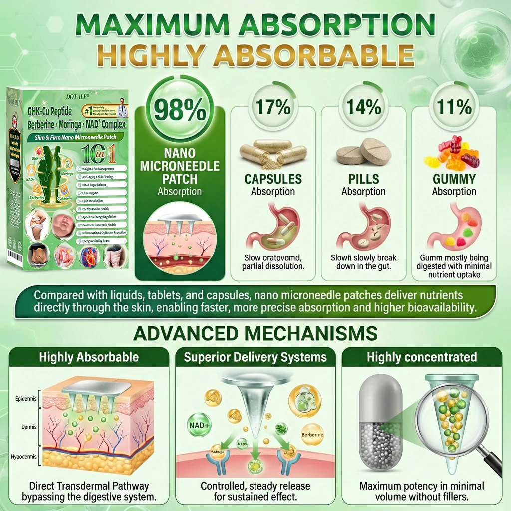 DOTALE GHK Cu Peptide Berberine Moringa NAD+ Complex Patch