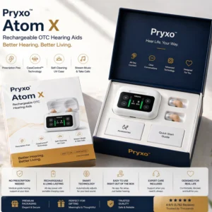 Pryxo Atom X Rechargeable OTC Hearing Aids