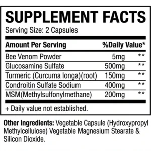 Venatren Bee Venom & Glucosamine 5-in-1 Joint Health Capsules