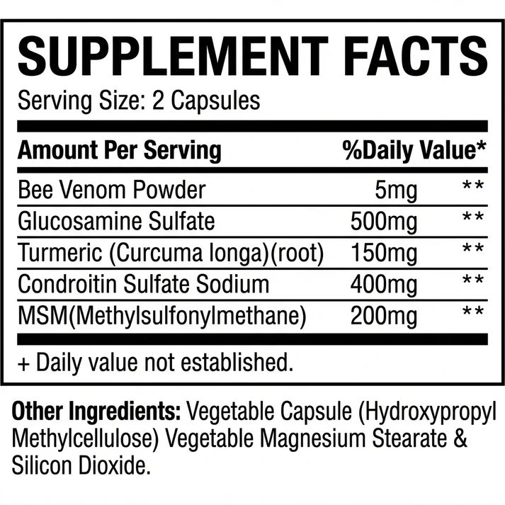 Venatren Bee Venom & Glucosamine 5-in-1 Joint Health Capsules