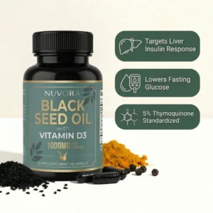 Nuvora Black Seed Oil with Vitamin D3 Dietary Supplement